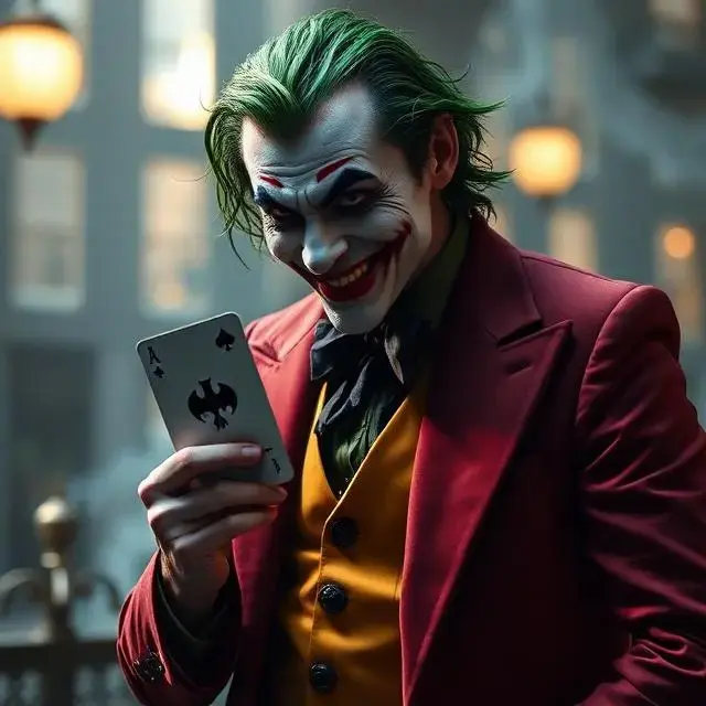 joker with batman card